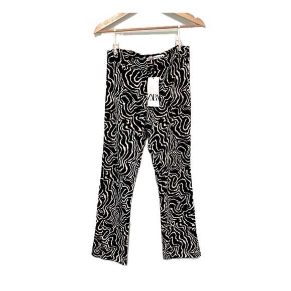 ZARA Straight Leg Jacquard Pants - Picture 9 of 13